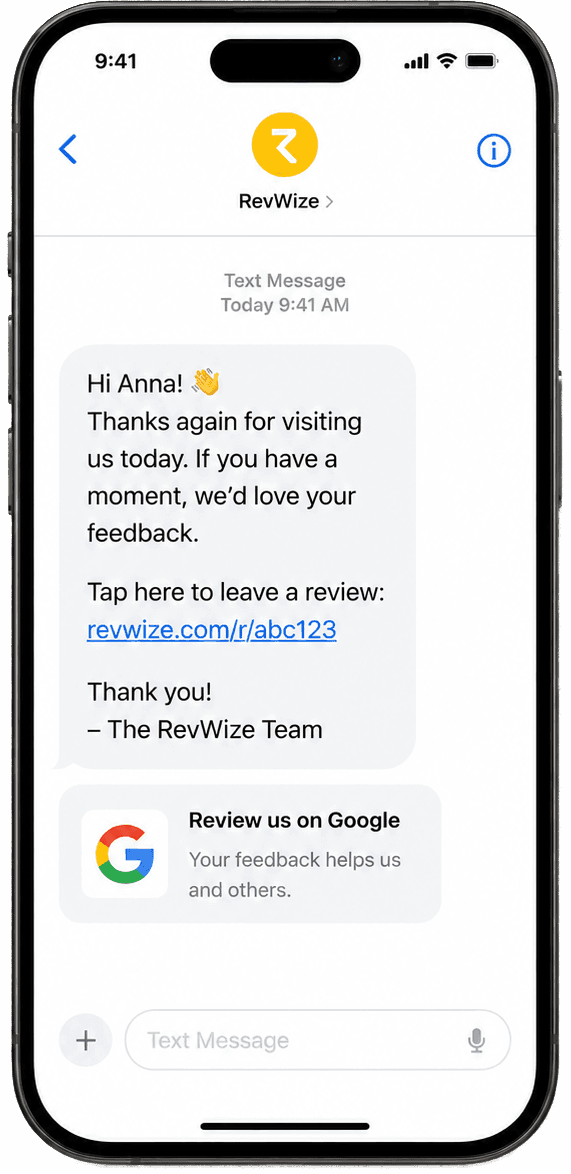 RevWize SMS conversation
